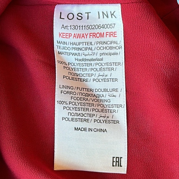 NWOT Lost Ink Puffed Long Sleeve Mock Wrap Blouse with Belt size XS - Picture 11 of 12